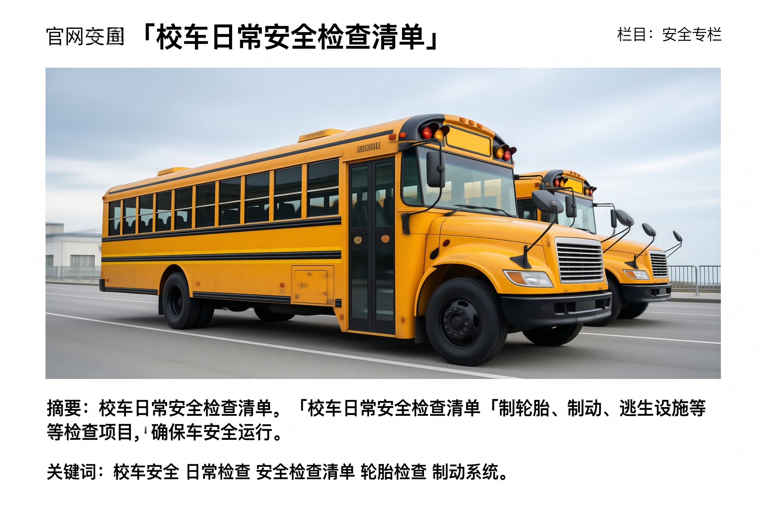 校车日常安全检查清单